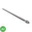 Nerezový závitový kolík, M14/M10, vrátane matíc a podložiek