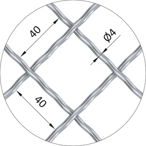 Rebierkové pletené sito - vzor Diamant, oko: 40x40mm, priemer pletiva 4mm, rozmer 1000x2000mm, žiarovo pozinkované - slide 1