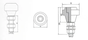 polyamidový vodiace koliesko D-32.5mm, H-39mm, M12 pre horné vedenie posuvných brán - slide 1