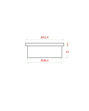 ukončenie - zátka na trubku ø 42.4x2mm, brúsená nerez K320 /AISI304, na nalepenie - slide 1