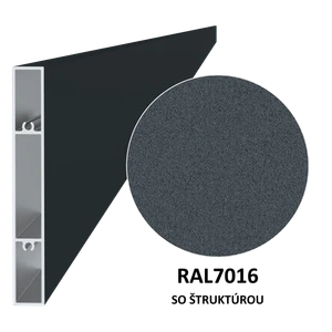 Profil 120x16mm, L-6000mm, práškový lak, štruktúra RAL7016 - slide 0