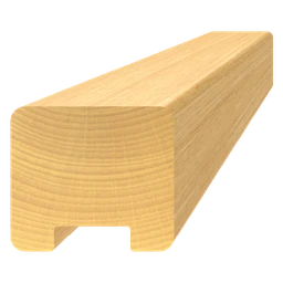 Dřevěný profil (45x40 mm / L: 3000 mm), materiál: buk, broušený povrch bez nátěru, balení: PVC fólie, průběžný materiál