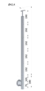 Nerezový sloup, boční kotvení, bez výplně, 4 řadový se závitem M6, vnější, vrch pevný, (ø 42.4x2mm), broušená nerez K320 /AISI304