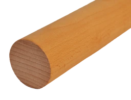 Dřevěný profil kulatý (ø 42 mm ), materiál: buk, broušený povrch bez nátěru, balení: PVC fólie