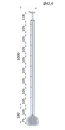 Nerezový sloup, boční kotvení, 8děrový na lanko, rohový: 90°