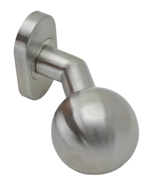 Koule (klika) s oválnou rozetou, otočná, levá, bal.: 1 ks, broušená nerez K320 / AISI304 - slide 0