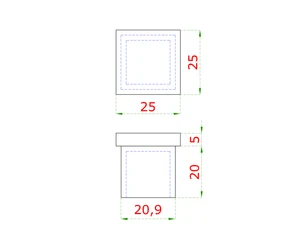 Ukončenie na jokel 25x25x2.0mm, brúsená nerez K320 /AISI304 - slide 1