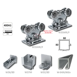 Samonos do 400 kg/5 m, dierovaný profil 80 × 80 × 5 mm, Zn