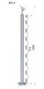 Nerezový sloup, vrchní kotvení, 8děrový, lanko, průchozí