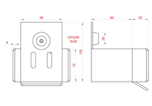 Samonosný systém 70x70x4 mm pro posuvné brány do 200 kg / 4,5 m otvor (W39/70Fe 6 m černý profil, 1x W-SET70/F) - slide 4