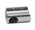držiak tyče ø 12mm (koncový-ľavý) na trubku ø 42.4mm (30x22mm), brúsená nerez K320 /AISI304 - slide 0