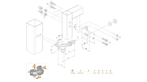 LOCINOX® BOLTON4D pant M12, otevíratelný 180°, nastavitelný 3D, částečně pozinkovaný, montáž šroubem Quick-fix - slide 1