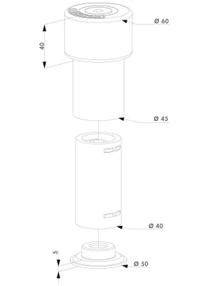 LOCINOX® GATESTOP koncový spodný doraz krídlových brán, nastaviteľná výška 60 - 140 mm, materiál: hliník - slide 1