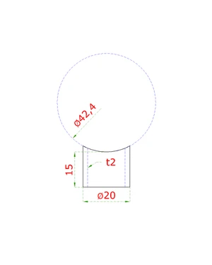 Prechod medzi stĺpom ø 42.4mm a kotviacou platňou, L:15mm - slide 1