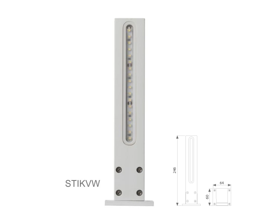 Vonkajšie LED osvetlenie VERTICAL, farba RAL9010, H-246mm