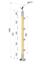 drevený stĺp, vrchné kotvenie, 4 radový, priechodný, vrch nastaviteľný (ø 42mm), materiál: buk, brúsený povrch bez náteru