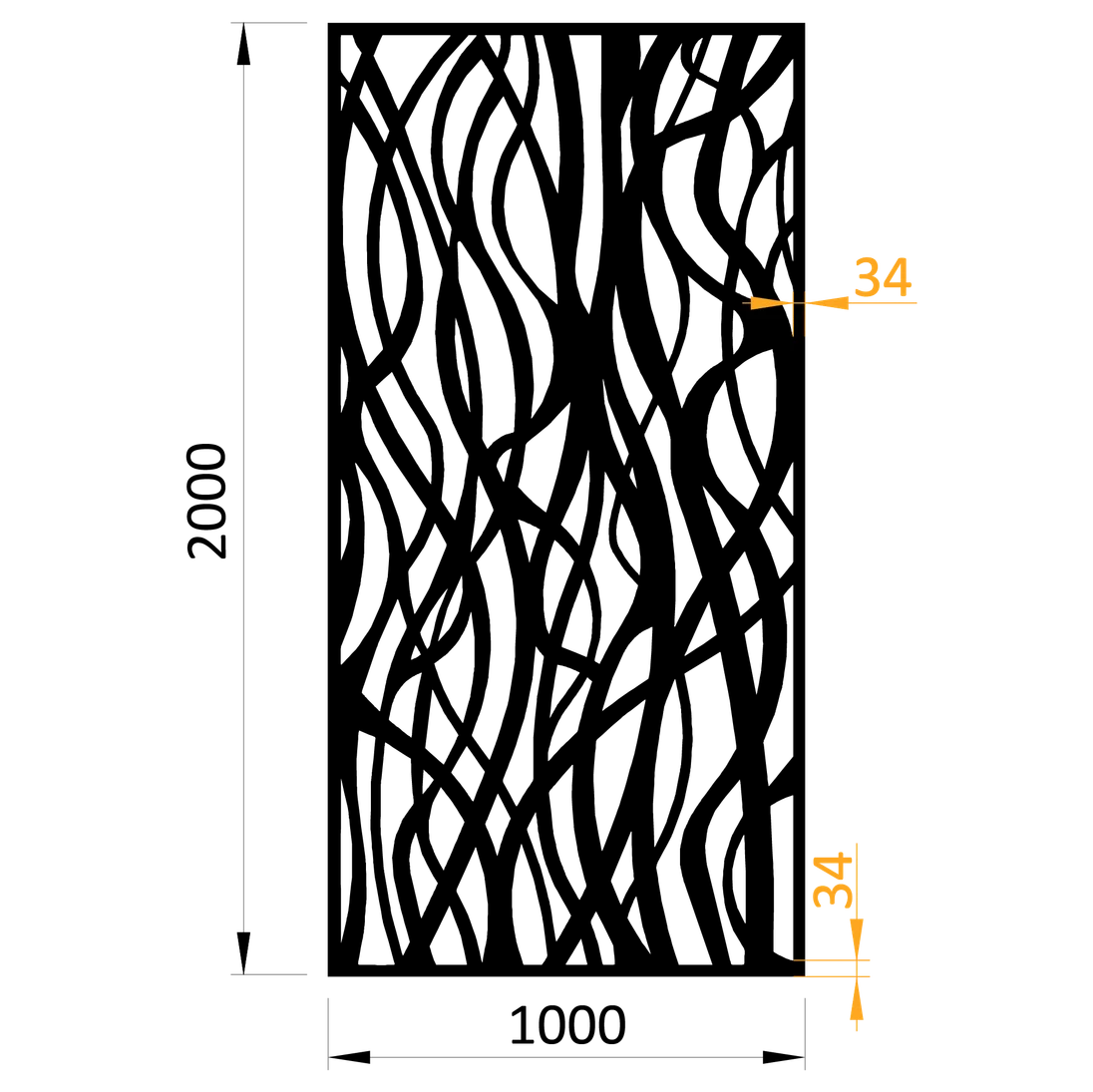 plech vzor 1264, 1000x2000x2,5mm, bez povrchovej úpravy