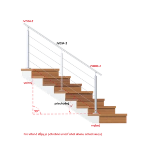 Nerezový sloup, vrchní kotvení, 4děrový koncový - slide 1