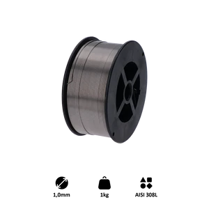 zvárací drôt /AISI 308L (1.0 mm) 1kg, MIG-MAG nerez - slide 0