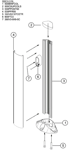stĺpik hliníkový 100cm, 1 pár, pre fotobunku FT-22 - slide 1