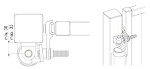 LOCINOX® RHINO hydraulický zatvárač otvárateľný 180°, na priamu montáž na pánty so závitom M16 a M20 - slide 2