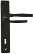 kľučka Al, štít Fe, rozteč 90mm, farba čierna, s otvorom pre kľúč