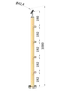 drevený stĺp, vrchné kotvenie, 4 radový, priechodný, vrch nastaviteľný (ø 42mm), materiál: buk, brúsený povrch s náterom BORI (bezfarebný)