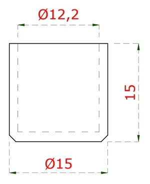 Ukončenie na trubku ø 12mm, brus AISI304 - slide 1