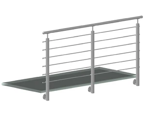 Nerezový sloup, boční kotvení, 6řadový průchozí, vnitřní - slide 1