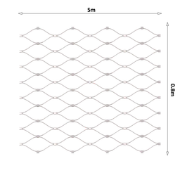 Nerezová sieť, 0,8x5m, oko 50x50mm, hrúbka 1,5mm, AISI316