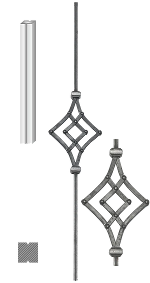 DOPRODEJ Tyč 900mm, profil 12x12mm, ornament 280x180mm - slide 0