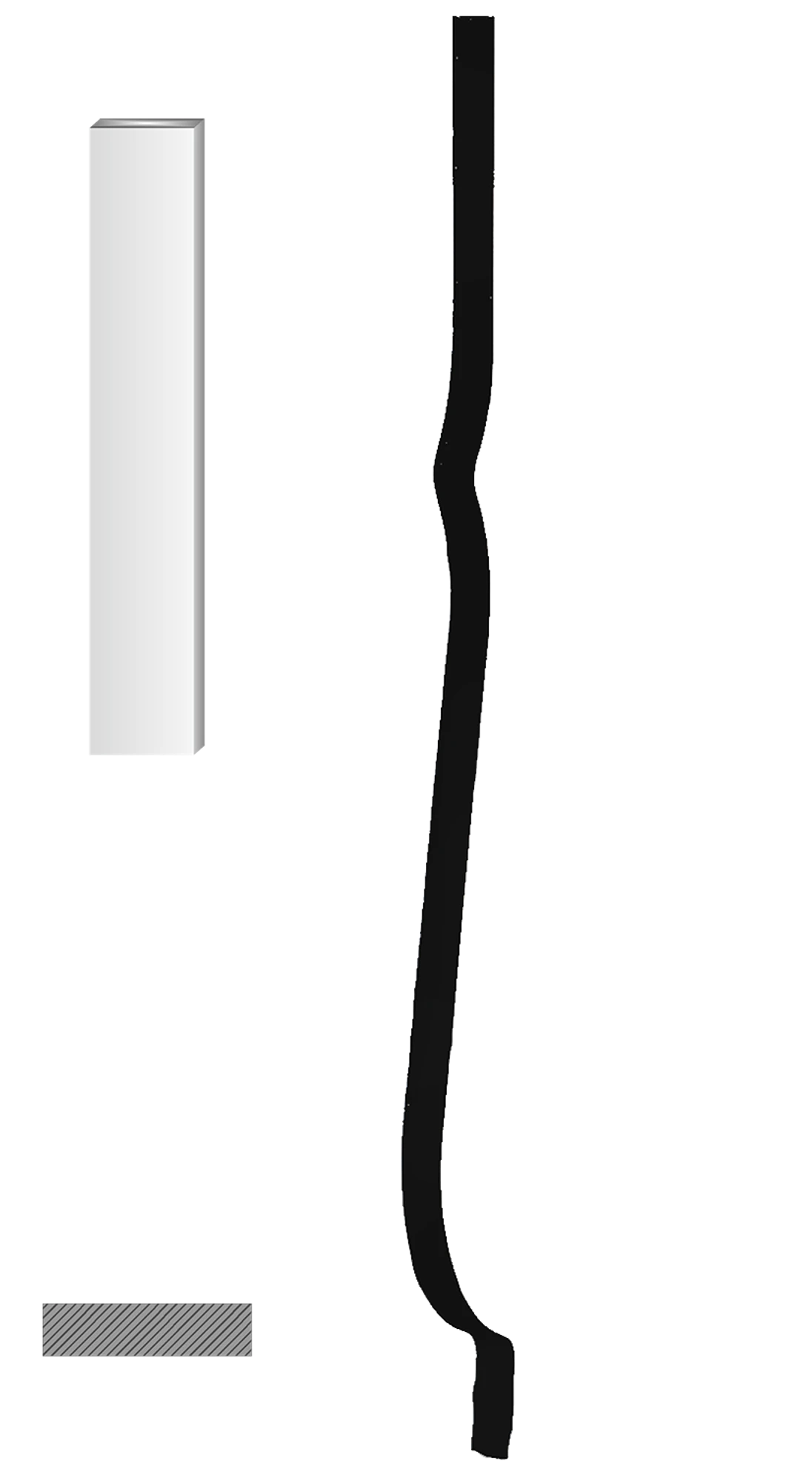 Kovaná výplň zábradlí H 1000m, 30 x 5 mm. Hladká ocel