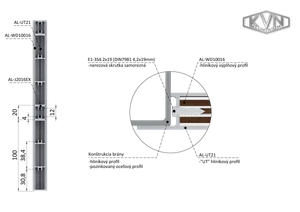 profil na výplň 100x16x6000mm, materiál EN AW-6060 T66, hliník s povrchovou úpravou drevo dekor, cena za KUS - slide 1