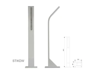 Venkovní LED osvětlení STIK - bílá barva, osvětlení směrem dolů, výška 404 mm, celohliníkové tělo - slide 0