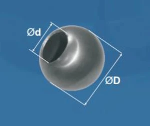 Koule dutá ø 120 mm, otvor ø 63 mm, tloušťka stěny 3mm - slide 1