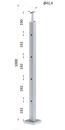 Nerezový sloup, vrchní kotvení, 4děrový průchozí