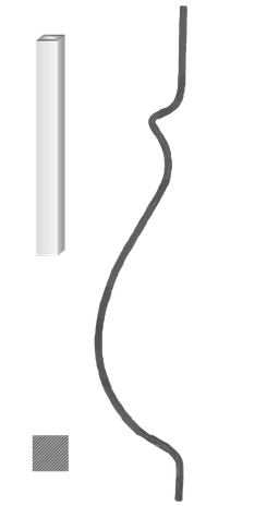 Kovaná výplň zábradlí H900x L170 mm, 12 x 12mm,hladká ocel