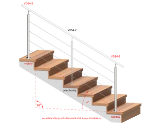 nerezový sloup, vrchní kotvení, 4 děrový, koncový, vrch nastavitelný (ø - slide 1