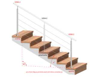 Nerezový sloup, vrchní kotvení, 4děrový, koncový - slide 1
