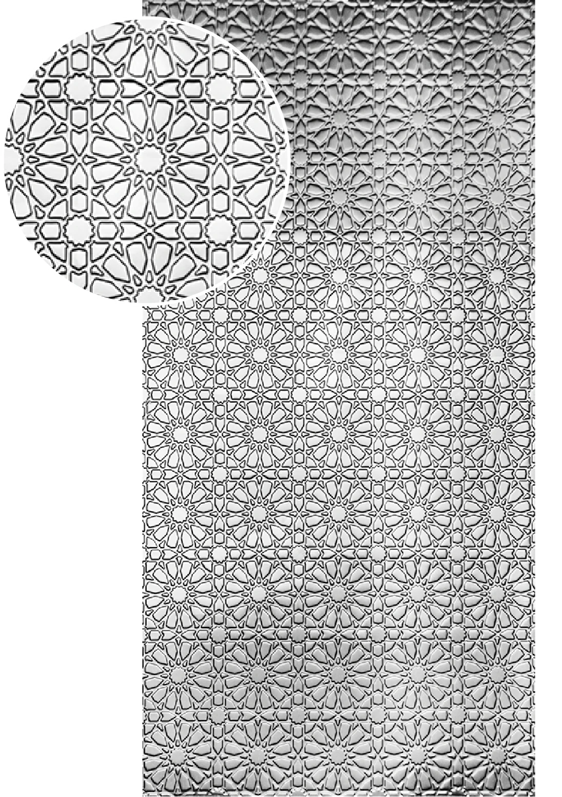 Plech  pozinkovaný, 2000x1000x1,2mm - KVET 2, 3D vzor