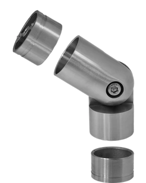 Spojovací oblouk s kloubem s mezikusem ø42mm, brus AISI304 - slide 0