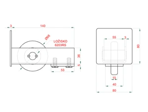 Náběhové kolečko samonosné brány pro profil 80x80x5 mm - slide 2
