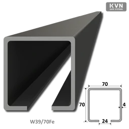 C profil 70x70x4 mm, černý pro samonosný systém, v délkach 1, 2, 3, 4, 6m, cena za KUS