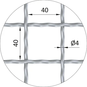 Rebierkové pletené sito - rovné, oko: 40x40mm, priemer pletiva 4mm, rozmer 1000x2000mm, žiarovo pozinkované - slide 1