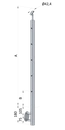 Nerezový sloup, boční kotvení, 5 děrový koncový, levý, vrch nastavitelný (ø 42,4x2 mm), broušená nerez K320 / AISI316