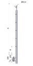 Nerezový sloup, boční kotvení, 5děrový koncový, levý