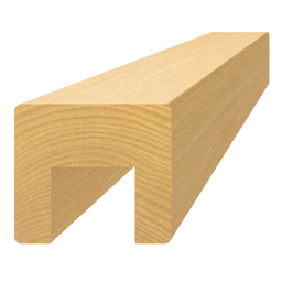 Dřevěný profil (45x40mm/L:3000mm) s drážkou 24x22mm, materiál: buk, broušený povrch bez nátěru, balení: PVC fólie, necinkovaný materiál