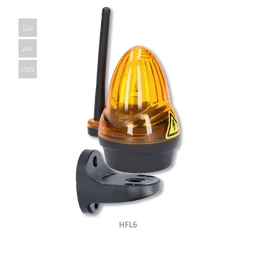 Oranžový výstražný LED maják s anténou 12/24/230 V, AC/DC, držák pro boční úchyt, rozměr  ø76 x 125, svítivost 739 lux (nevhodný k řídicí jednotce CT-102)