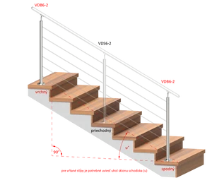 nerezový stĺp, vrchné kotvenie, 6 dierový koncový, vrch nastaviteľný (ø 42.4x2mm), leštená nerez /AISI304 - slide 1