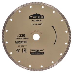 Turbo diamantový kotúč 230 x 2,6 x 22 mm - slide 0